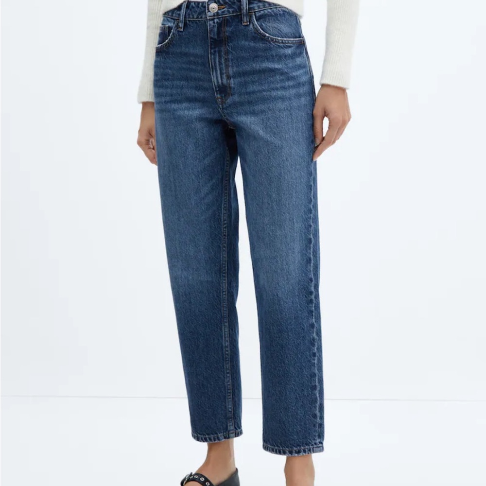 Mango Size 4 High Waist Straight Mom Jeans